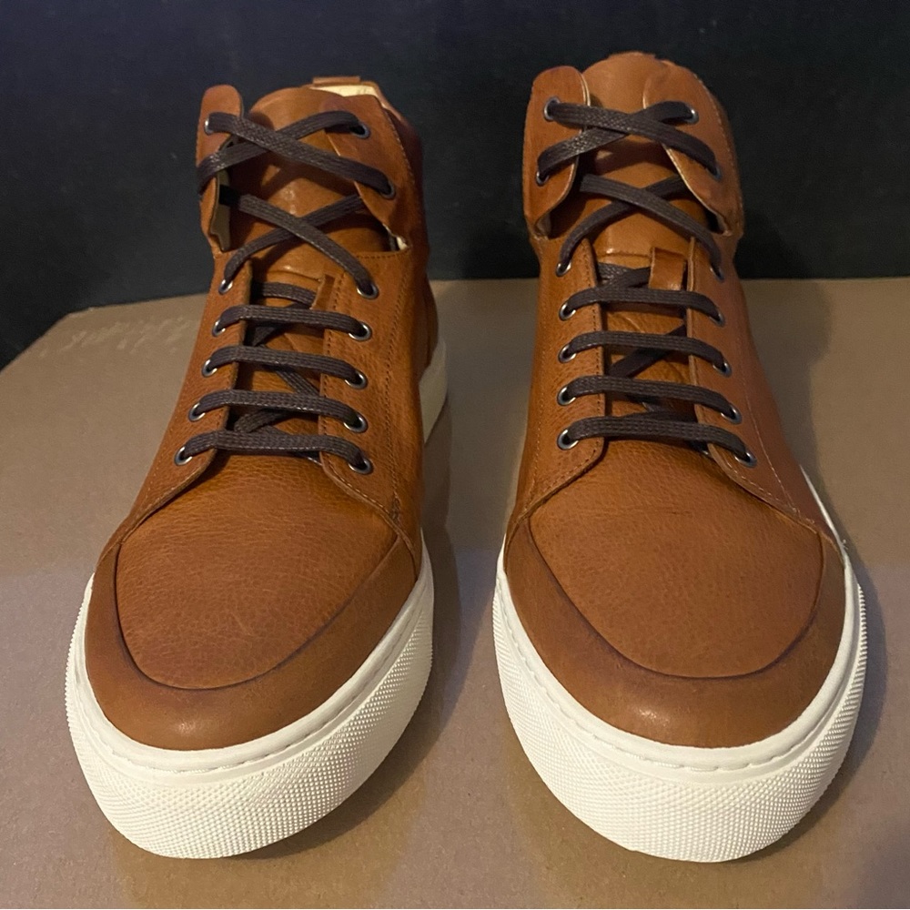 Alphakilo Shoes | Alphakilo Plain Toe
Cognac/Brown Leather Sneaker | brown 13